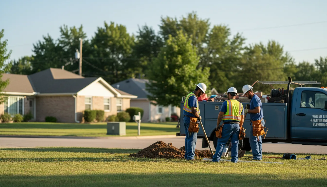 Residential water line and bathroom plumbing service in Flatonia, TX